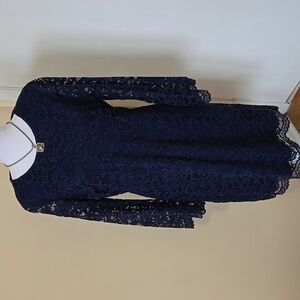 Ivanka Trump Navy Floral Lace Dress Sz 14